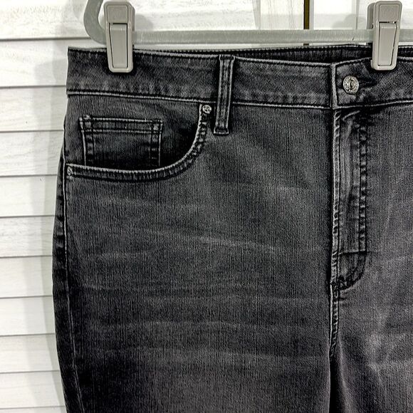 Chico’s High Rise Jeans Size 3T (16T) Skinny Ankle Black - Picture 5 of 12